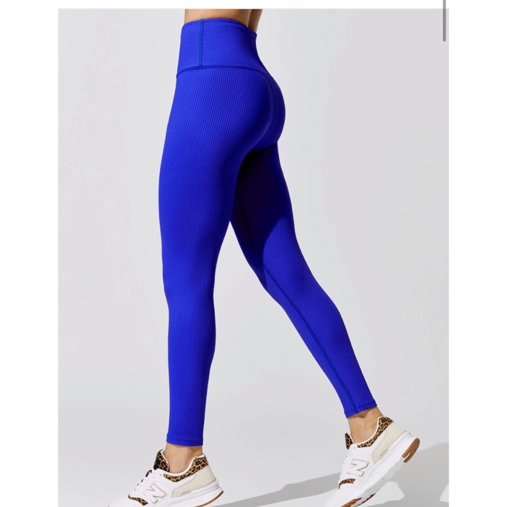 NWT CARBON38 Blue Ribbed 7/8 Legging (Sz M)